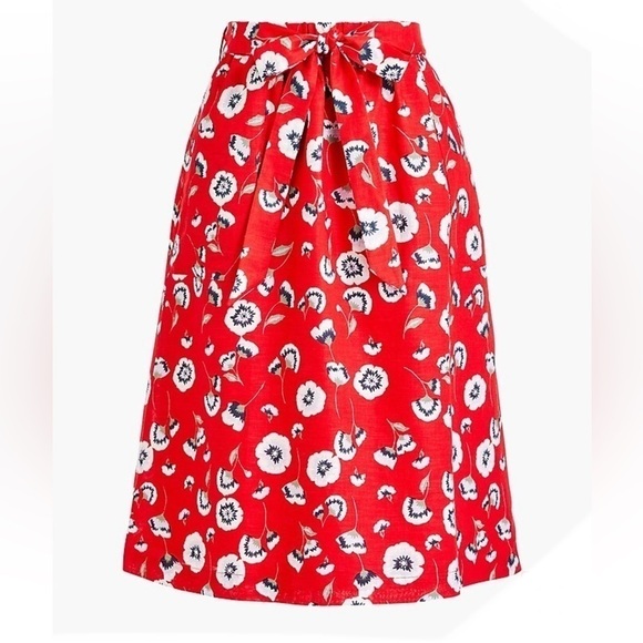 ⭐️ New 2 Piece Bundle J Crew Printed pull-on bow midi skirt XL & J Jill Top - Picture 4 of 12